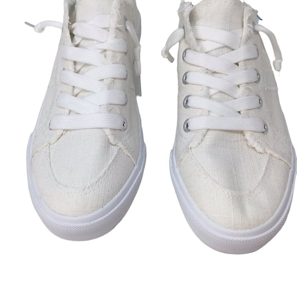 Obtaom Fashion Canvas Sneaker Natural White Size 8 Low Top Slip On Shoes Walking - Picture 5 of 9
